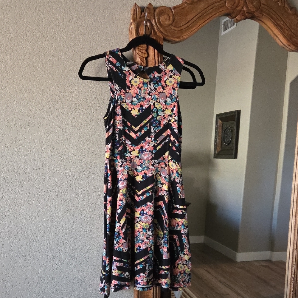 Multicolor Patterned Dress